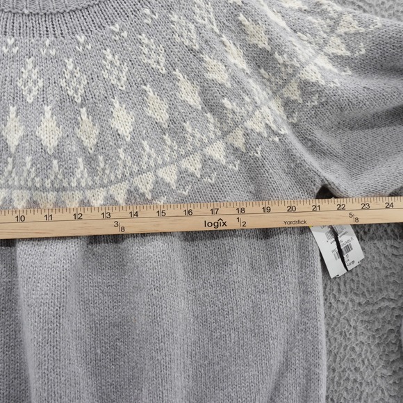 Melrose and Market Womens XXL Grey Fair Isle Crew Neck Knit Sweater NEW - Picture 7 of 12